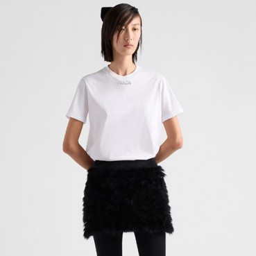 프라다 여성 화이트 반팔 티셔츠 - Prada Womens White Tshirts 