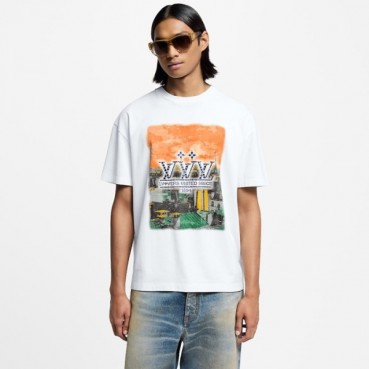 루이비통 남성 라운드 반팔 티셔츠 - Louis vuitton Mens Round Tshirt 