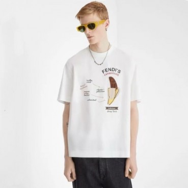펜디 남성 라운드 반팔 티셔츠 - Fendi Mens Round Tshirt 