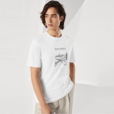 브루넬로쿠치넬리 남성 라운드 티셔츠 - Brunello Cucinelli Mens Round Tshirt 