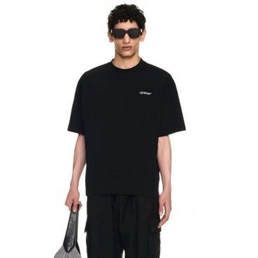 오프화이트 남성 블랙 티셔츠 - Off white Mens Black Tshirt 