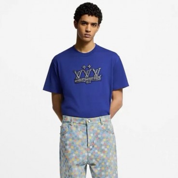 루이비통 남성 라운드 반팔 티셔츠 - Louis vuitton Mens Round Tshirt 