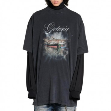 발렌시아가 남성 라운드 반팔 티셔츠 - Balenciaga Mens Round Tshirt 
