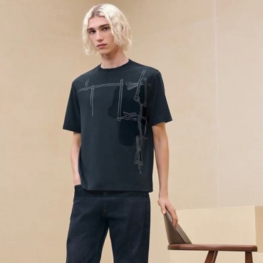 에르메스 남성 라운드 반팔티 - Hermes Mens Round Tshirt 