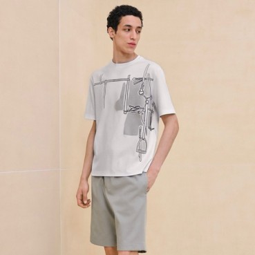 에르메스 남성 라운드 반팔티 - Hermes Mens Round Tshirt 