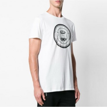 발망 남성 라운드 반팔티 - Balmain Mens Round Tshirt 