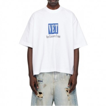 베트멍 남/녀 화이트 반팔 티셔츠 - Vetements Unisex Over Size Tshirts 