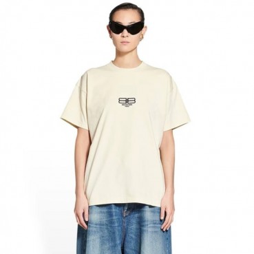 발렌시아가 여성 라운드 반팔 티셔츠 - Balenciaga Womens Round Tshirt 