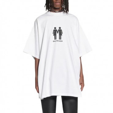 발렌시아가 남성 라운드 반팔 티셔츠 - Balenciaga Mens Round Tshirt 