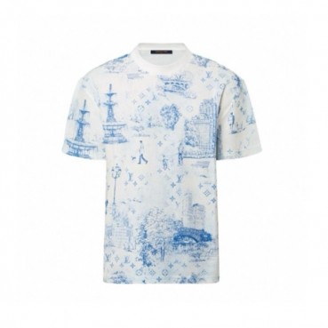 루이비통 남성 라운드 반팔 티셔츠 - Louis vuitton Mens Round Tshirt 