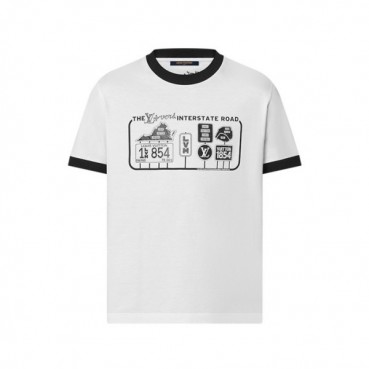 루이비통 남성 라운드 반팔 티셔츠 - Louis vuitton Mens Round Tshirts 