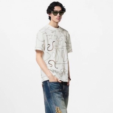 루이비통 남성 라운드 반팔 티셔츠 - Louis vuitton Mens Round Tshirts 