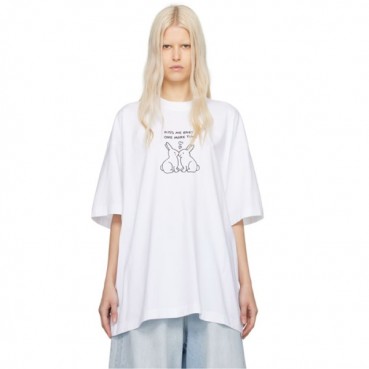 베트멍 여성 라운드 반팔 티셔츠 - Vetements Womens Over Size Tshirts 