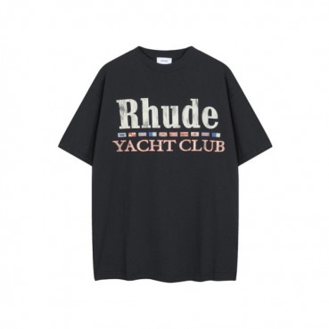 루드 남성 블랙 반팔티 - Rhude Unisex Black Tshirts 