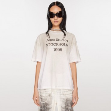 아크네 여성 화이트 반팔티 - Acne Womens White Tshirts 
