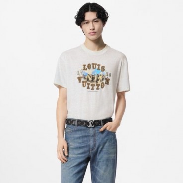 루이비통 남성 라운드 반팔 티셔츠 - Louis vuitton Mens Round Tshirts 