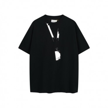 메종 마르지엘라 남성 블랙 반팔 티셔츠 - Maison Margiela Mens Black Tshirts 