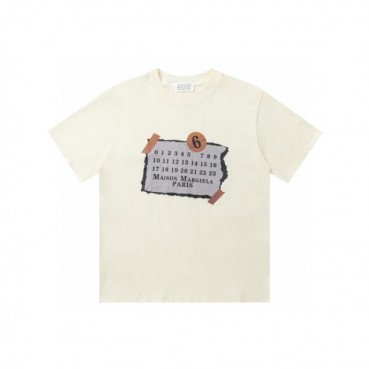 메종 마르지엘라 남성 아이보리 반팔 티셔츠 - Maison Margiela Mens Ivory Tshirts 