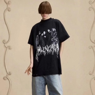 발렌시아가 남성 라운드 반팔 티셔츠 - Balenciaga Mens Round Tshirts 
