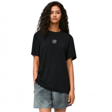 로에베 여성 이니셜 블랙 반팔티 - Loewe Womens Black Tshirts 