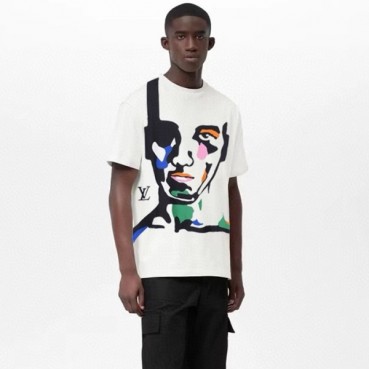 루이비통 남성 라운드 반팔 티셔츠 - Louis vuitton Mens Round Tshirts 