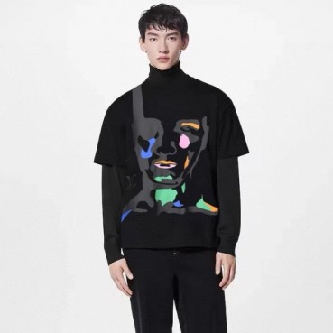 루이비통 남성 라운드 반팔 티셔츠 - Louis vuitton Mens Round Tshirts 