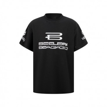 발렌시아가 남성 블랙 반팔 티셔츠 - Balenciaga Mens Black Tshirts 