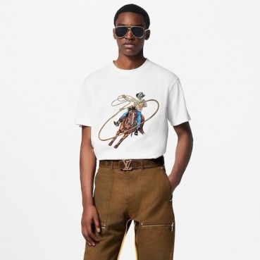 루이비통 남성 라운드 반팔 티셔츠 - Louis vuitton Mens Round Tshirts 