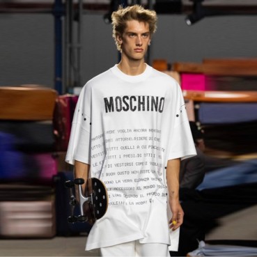 모스키노 남성 크루넥 반팔티 - Moschino Mens White Tshirts 