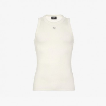 펜디 남성 화이트 나시 - Fendi Mens White Sleeveless Tshirt 