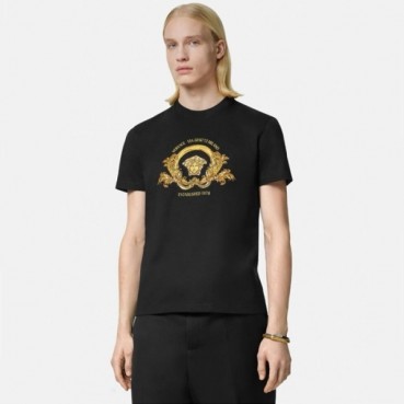베르사체 남성 블랙 반팔 티셔츠 - Versace Mens Black Tshirts 