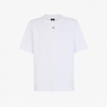 펜디 남성 화이트 반팔 티셔츠 - Fendi Mens White Tshirts 