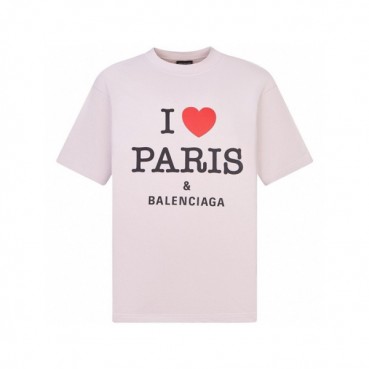 발렌시아가 남성 핑크 반팔 티셔츠 - Balenciaga Mens Pink Tshirts 