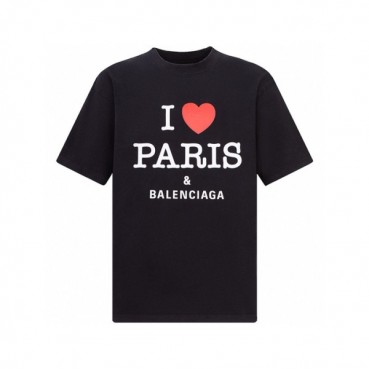 발렌시아가 남성 블랙 반팔 티셔츠 - Balenciaga Mens Black Tshirts 