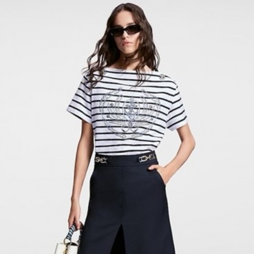 루이비통 여성 화이트 반팔 티셔츠 - Louis vuitton Womens White Tshirts 