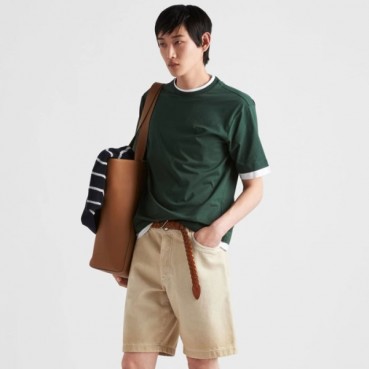 프라다 남성 그린 반팔 티셔츠 - Prada Mens Green Tshirts 