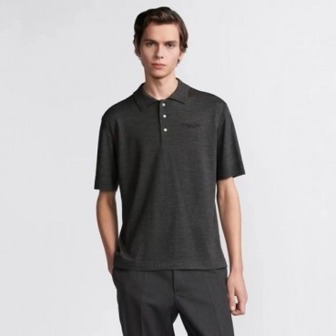 디올 남성 차콜 반팔 폴로 티셔츠 - Dior Mens Charcoal Polo Tshirts 