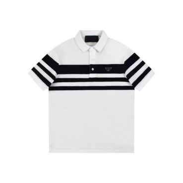 프라다 남성 화이트 반팔 폴로 티셔츠 - Prada Mens White Polo Tshirts 