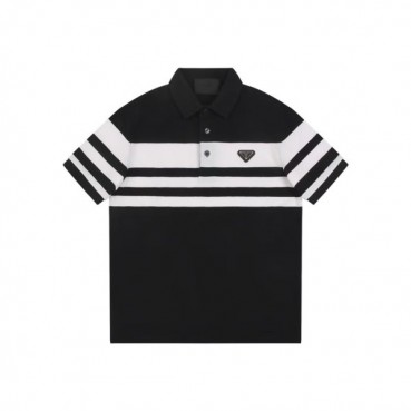 프라다 남성 블랙 반팔 폴로 티셔츠 - Prada Mens Black Polo Tshirts 
