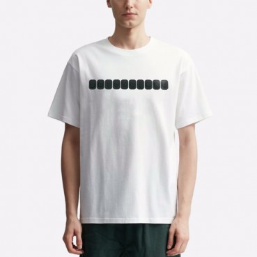 발렌시아가 남성 화이트 반팔 티셔츠 - Balenciaga Mens White Tshirts 