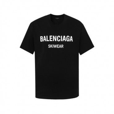 발렌시아가 남성 블랙 반팔 티셔츠 - Balenciaga Mens Black Tshirts 