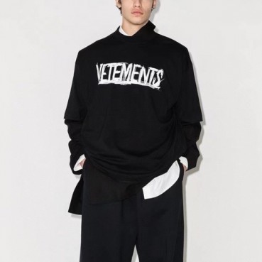 베트멍 남/녀 블랙 반팔 티셔츠 - Vetements Unisex Over Size Tshirts 