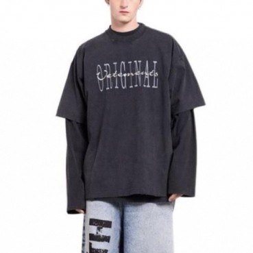 베트멍 남/녀 블랙 반팔 티셔츠 - Vetements Unisex Over Size Tshirts 