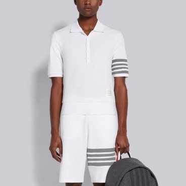 톰브라운 남성 화이트 폴로 반팔티 - Thom Browne Mens Polo Tshirts 