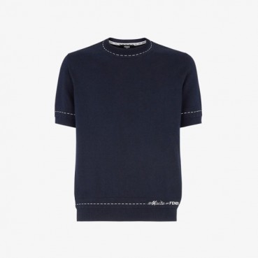 펜디 남성 블랙 반팔 티셔츠 - Fendi Mens Black Tshirts 