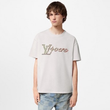 루이비통 남성 화이트 반팔 티셔츠 - Louis vuitton Mens White Tshirts 
