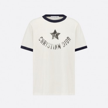 디올 여성 화이트 반팔 티셔츠 - Dior Womens White Tshirts 