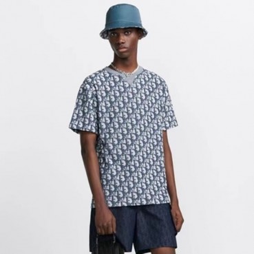 디올 남성 블루 반팔 티셔츠 - Dior Mens Blue Tshirts 