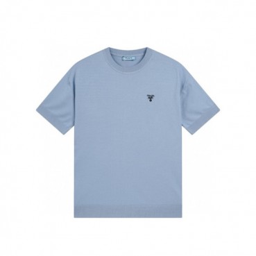 프라다 남성 블루 반팔 티셔츠 - Prada Mens Blue Tshirts 