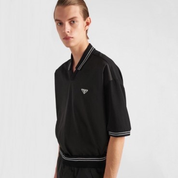프라다 남성 블랙 폴로 반팔티 - Prada Mens Black Tshirts 
